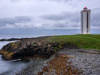 Beim Kálfshamarsviti Leuchtturm an der Basaltküste - Skagi Halbinsel